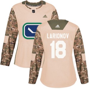 Women's Adidas Vancouver Canucks Igor Larionov Camo Veterans Day Practice Jersey - Authentic