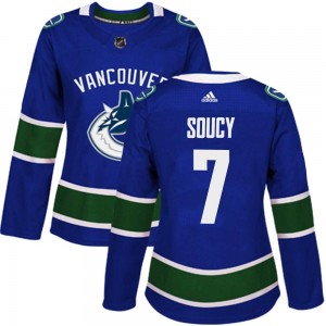 Women's Adidas Vancouver Canucks Carson Soucy Blue Home Jersey - Authentic