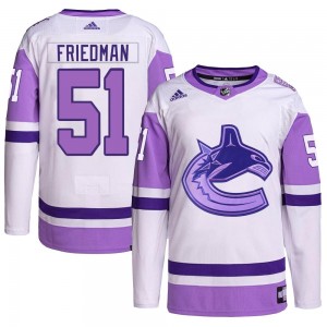 Youth Adidas Vancouver Canucks Mark Friedman White/Purple Hockey Fights Cancer Primegreen Jersey - Authentic