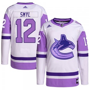 Youth Adidas Vancouver Canucks Stan Smyl White/Purple Hockey Fights Cancer Primegreen Jersey - Authentic