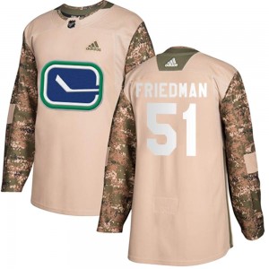 Youth Adidas Vancouver Canucks Mark Friedman Camo Veterans Day Practice Jersey - Authentic