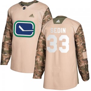 Youth Adidas Vancouver Canucks Henrik Sedin Camo Veterans Day Practice Jersey - Authentic