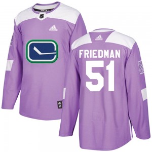 Youth Adidas Vancouver Canucks Mark Friedman Purple Fights Cancer Practice Jersey - Authentic