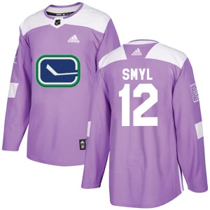 Men's Adidas Vancouver Canucks Stan Smyl Purple Fights Cancer Practice Jersey - Authentic