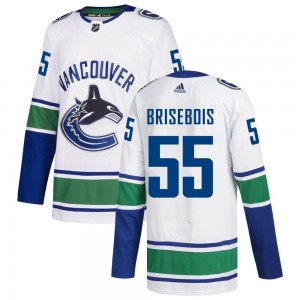 Men's Adidas Vancouver Canucks Guillaume Brisebois White zied Away Jersey - Authentic