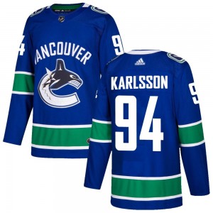 Youth Adidas Vancouver Canucks Linus Karlsson Blue Home Jersey - Authentic