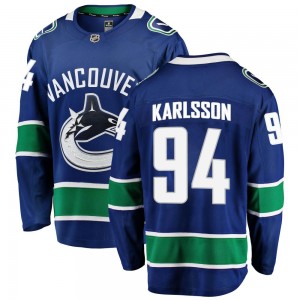 Youth Fanatics Branded Vancouver Canucks Linus Karlsson Blue Home Jersey - Breakaway